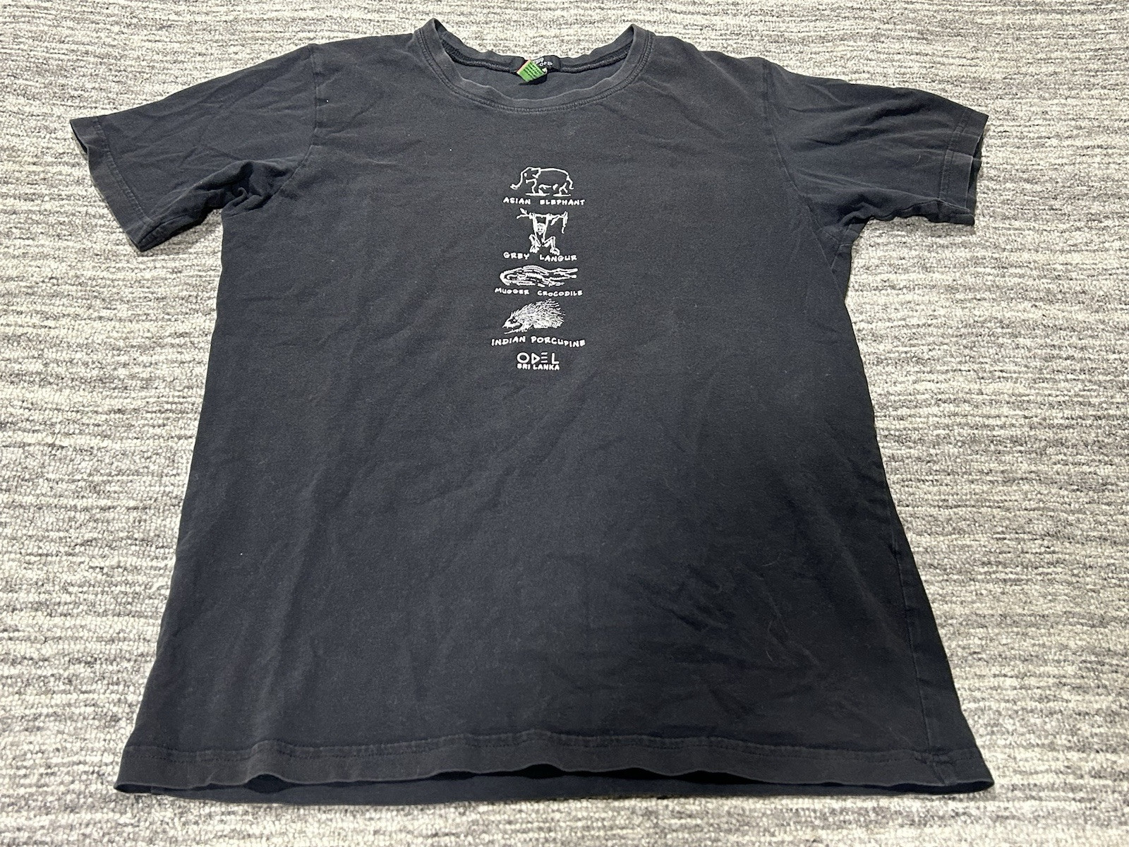 LUV SL Odel Sri Lanka T-Shirt Adult Small Black Animal Short Sleeve Cotton Mens