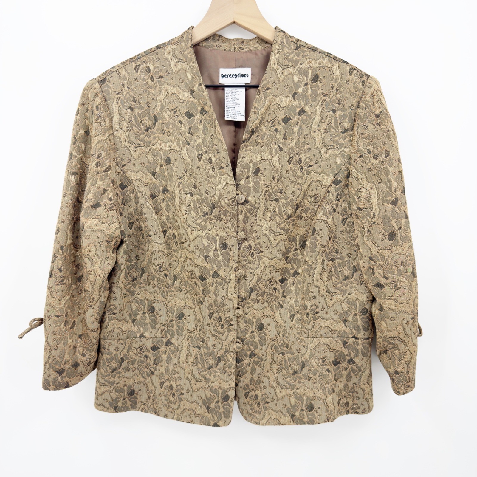 Perceptions Skirt Suit Set Jacquard Floral Peplum Jacket Pencil 14 Church Lady
