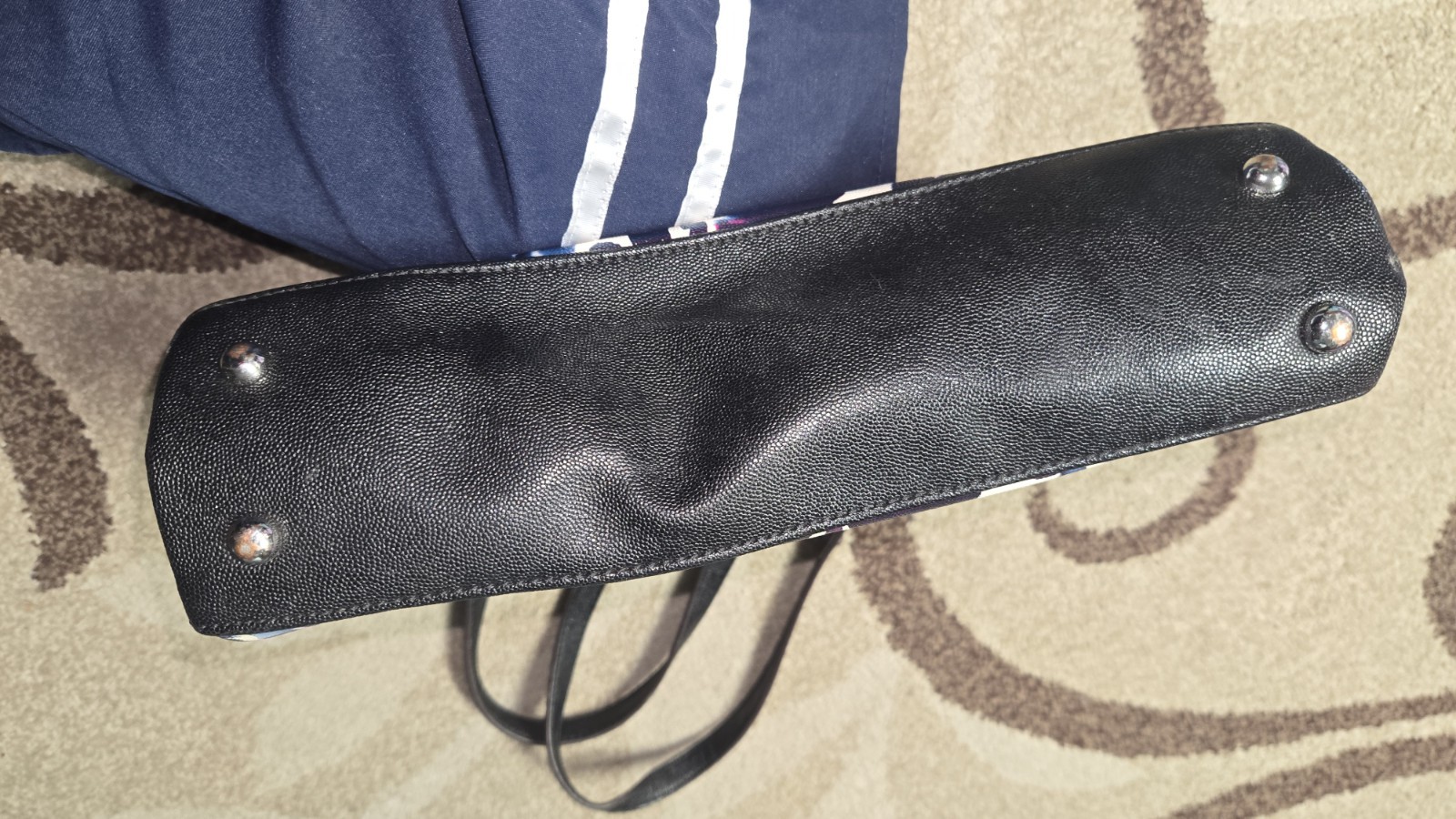 Anne Klein Blue/Black/White Leopard Print Shoulder Bag