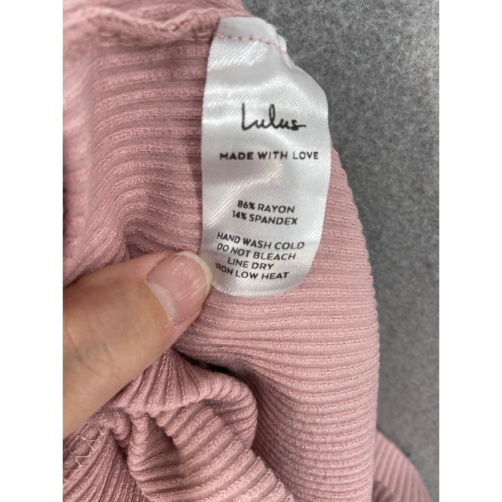 Lulus Skirt Sz XL Ribbed High Waist Midi Skirt Rose Pink Stretch High Slit