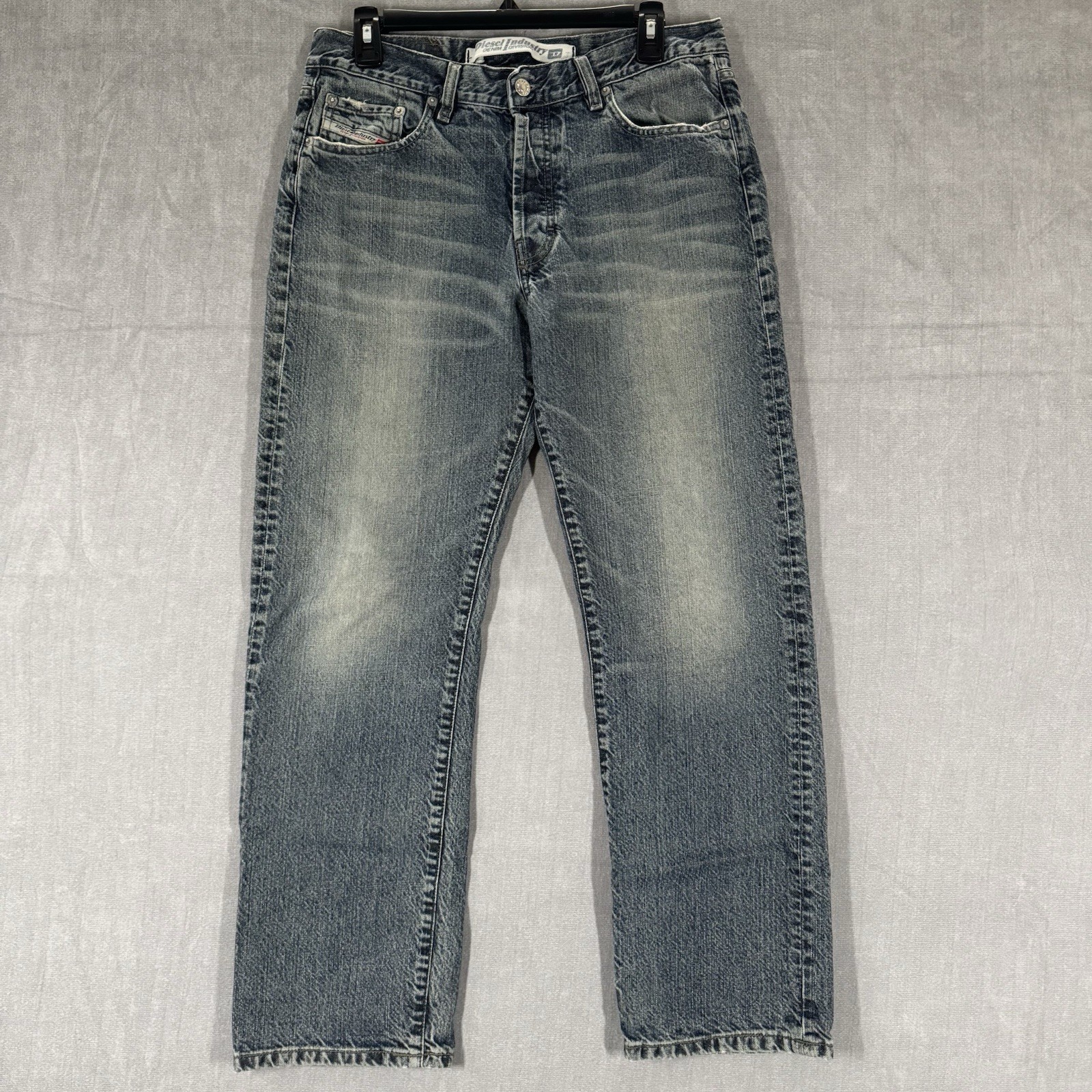 Vintage Diesel KULTER Jeans Men 33×30 Blue Straight Leg Stretch Button Fly Italy