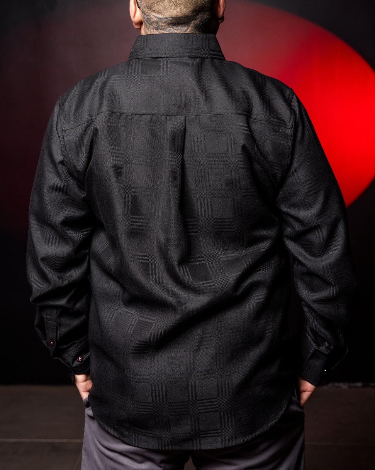 DIXXON Flannel “Thundercat 2.0” Men’s LARGE TALL LT Jacquard Black Button Shirt