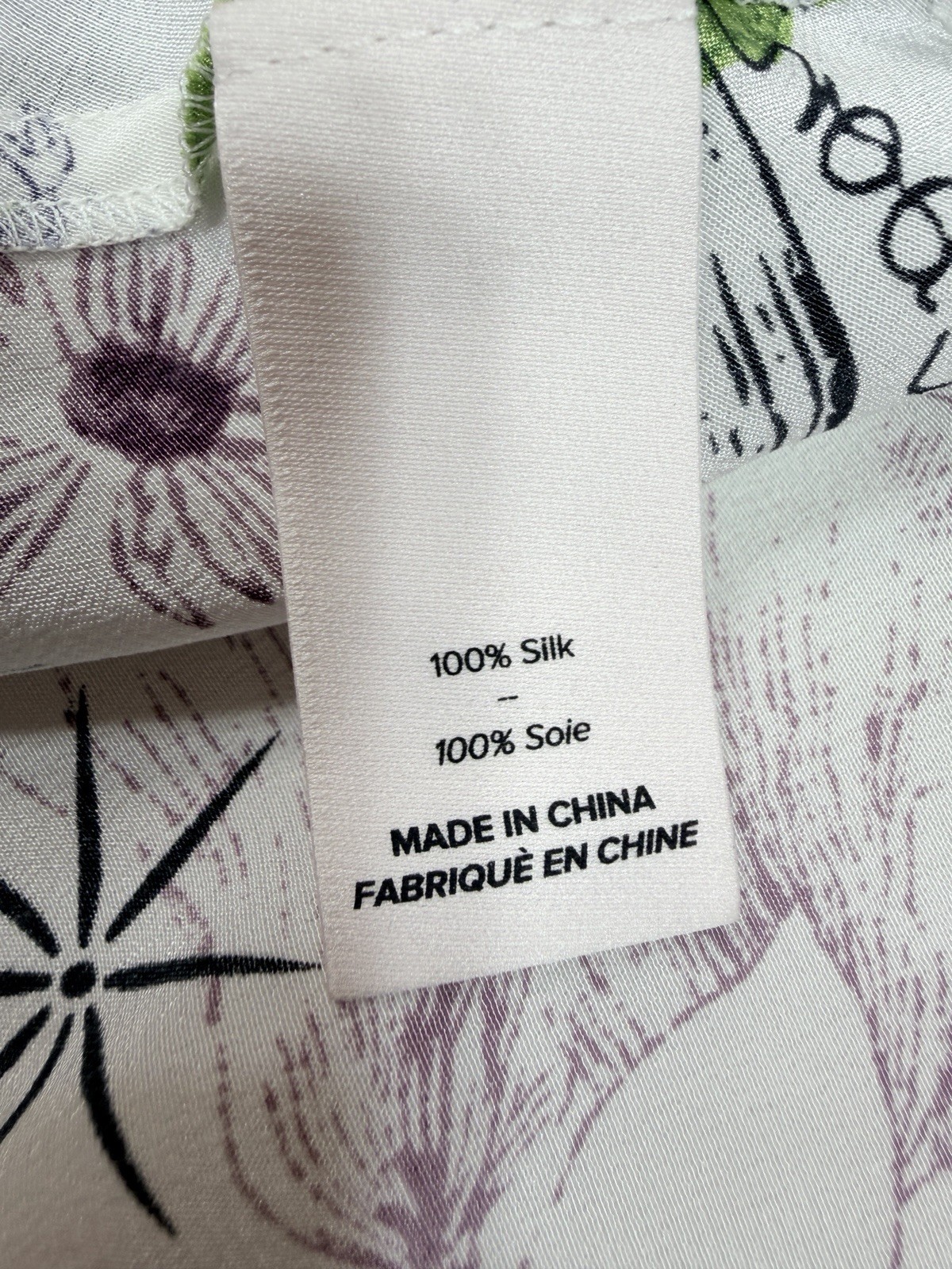 Cinq a Sept 100% Silk Celestial Floral Peplum Blouse M White Lace Trim Top