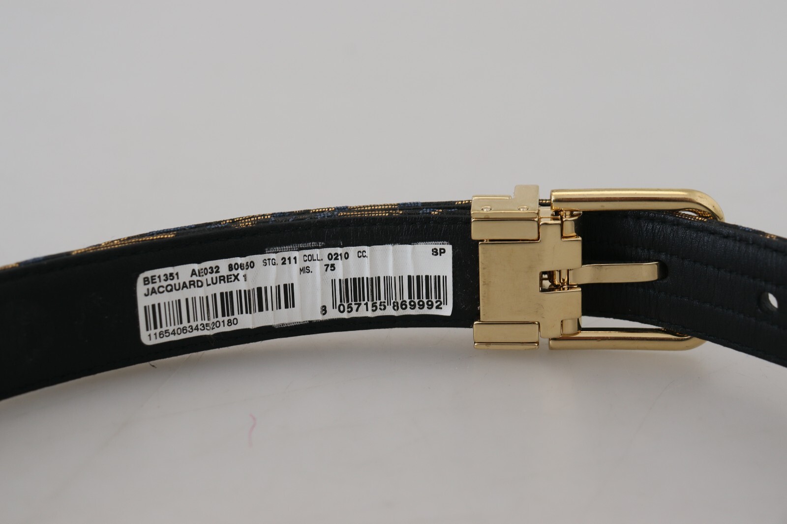 DOLCE & GABBANA Belt Multicolor Jacquard Leather Logo Buckle 75cm / 30in 700usd