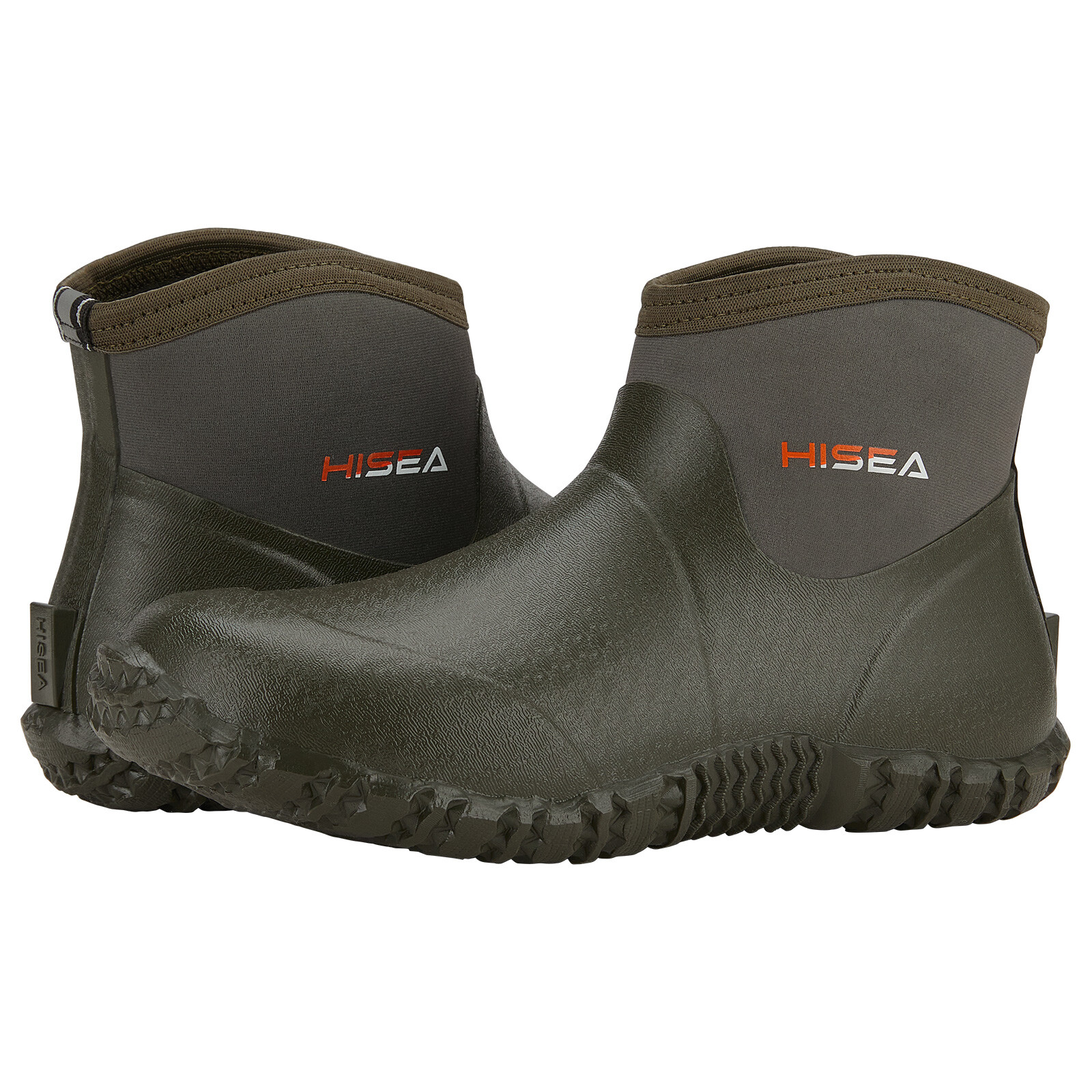 HISEA Men Ankle Rain Boot Neoprene Waterproof Non-Slip Yard Working Garden Shoes
