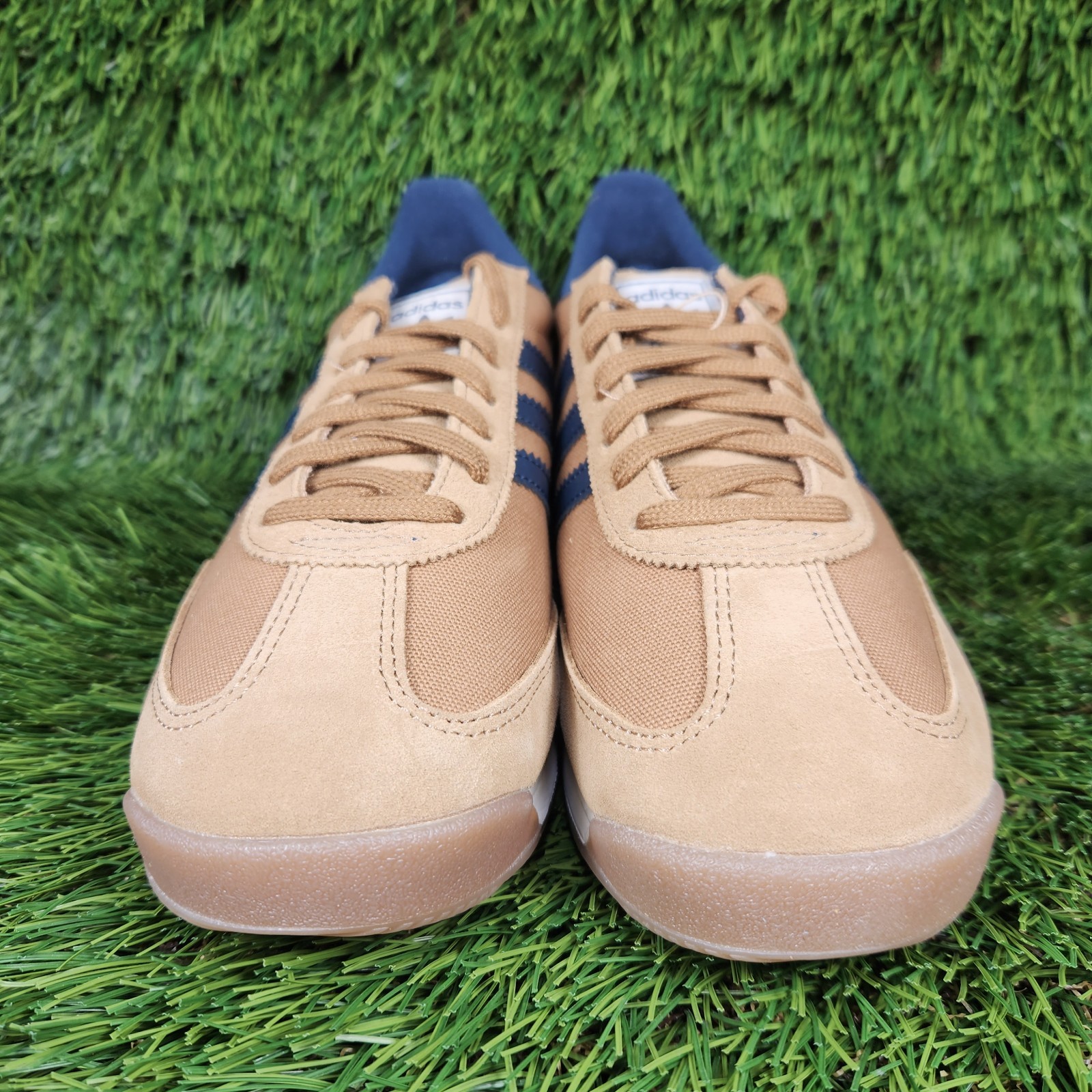 Adidas SL 72 RS Mens Brown /Navy Blue Stripe Gum Bottom Sneaker Originals JR8770