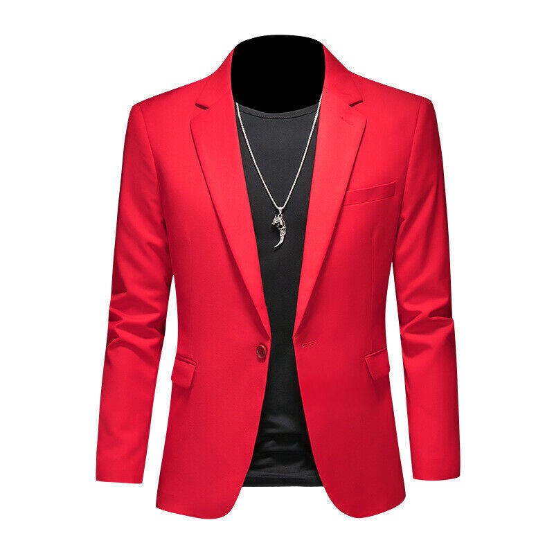Men’s Jacket Casual Suit Blazer Slim-Fit Suit Wedding Business Dress Suit Tops
