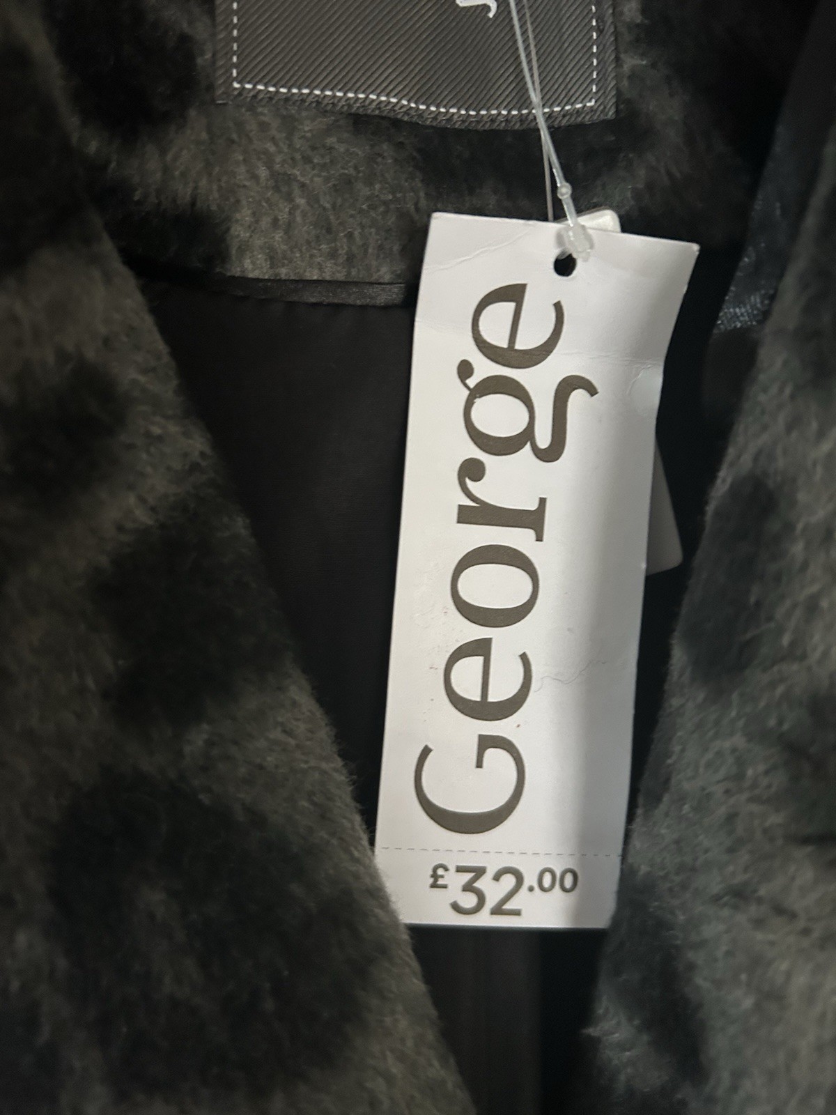 Nice Black And Grey Faux Fur Leopard Print Coat George 18 / 20