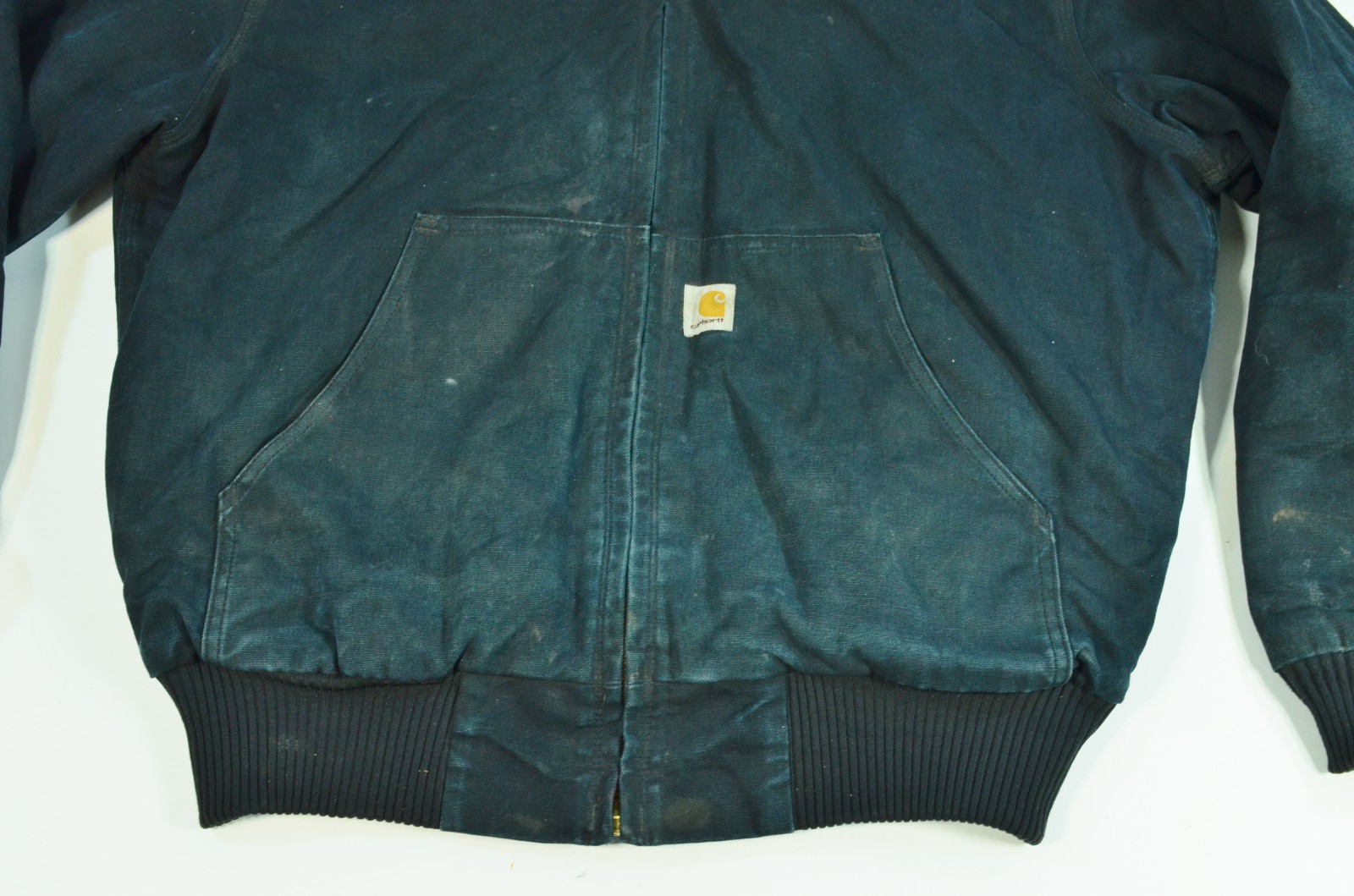 Carhartt Black Loose Fit 0J0140-M Quilted Faded Canvas Jacket J140 Size Large