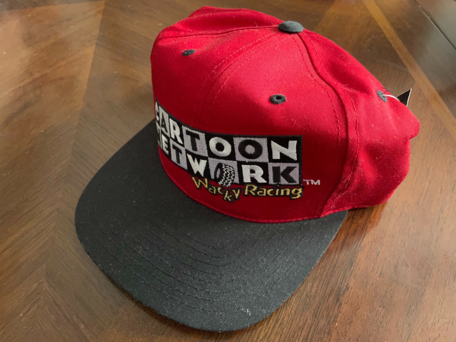 VTG 90s Cartoon Network Wacky Racing Snapback Hat #9 NASCAR Atom Ant Red NWT