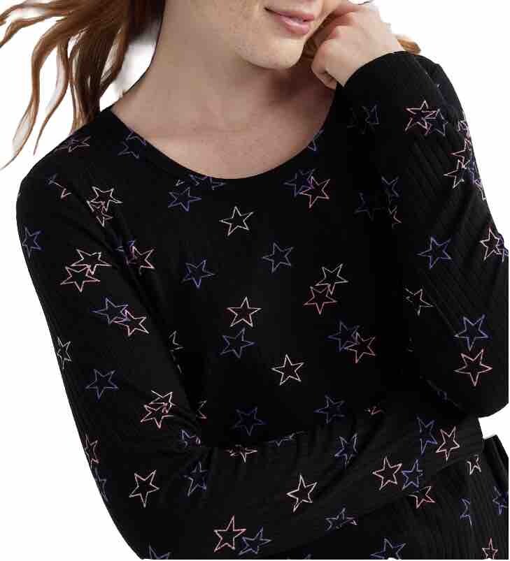 Joyspun Womens Ribbed Ultra Soft 2 Piece PJ set, sizes S, M, L, XL, 2XL, 3XL