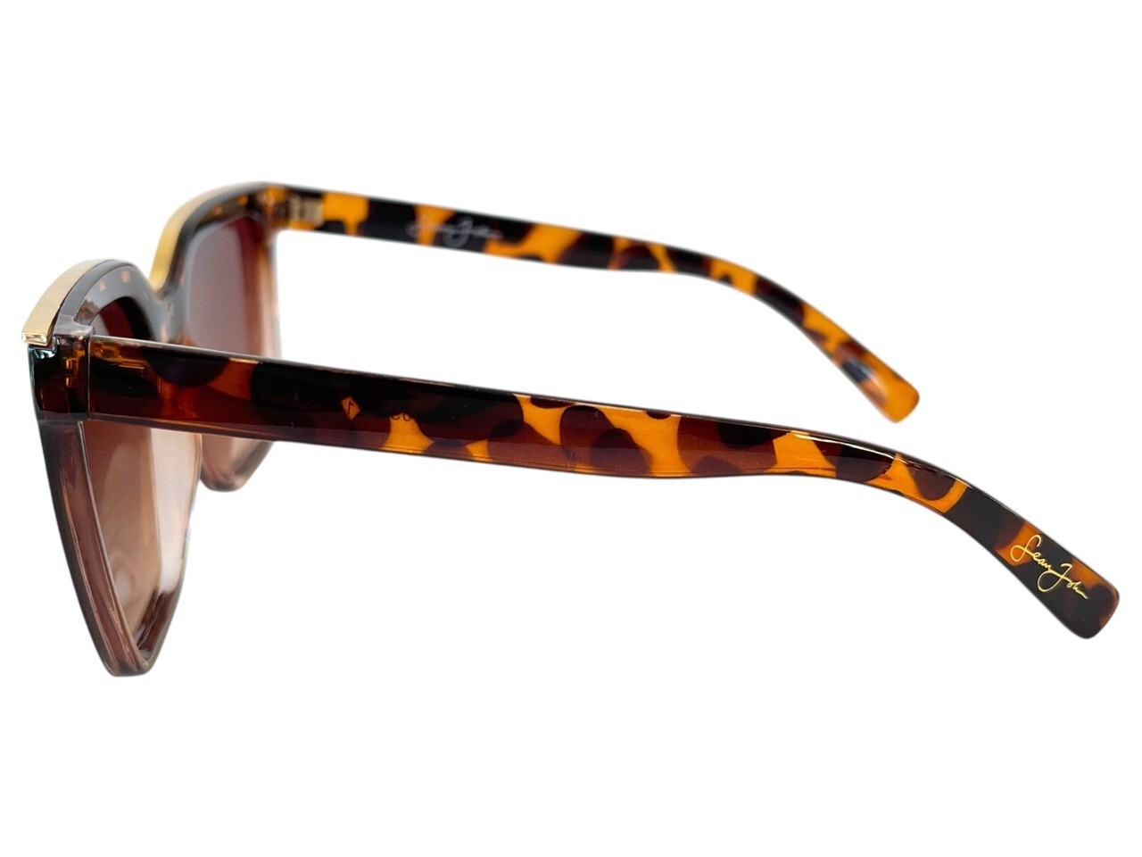 Sean John Tortoise & Gold Designer Style Sunglasses Brown Gradient UV Lenses NWT