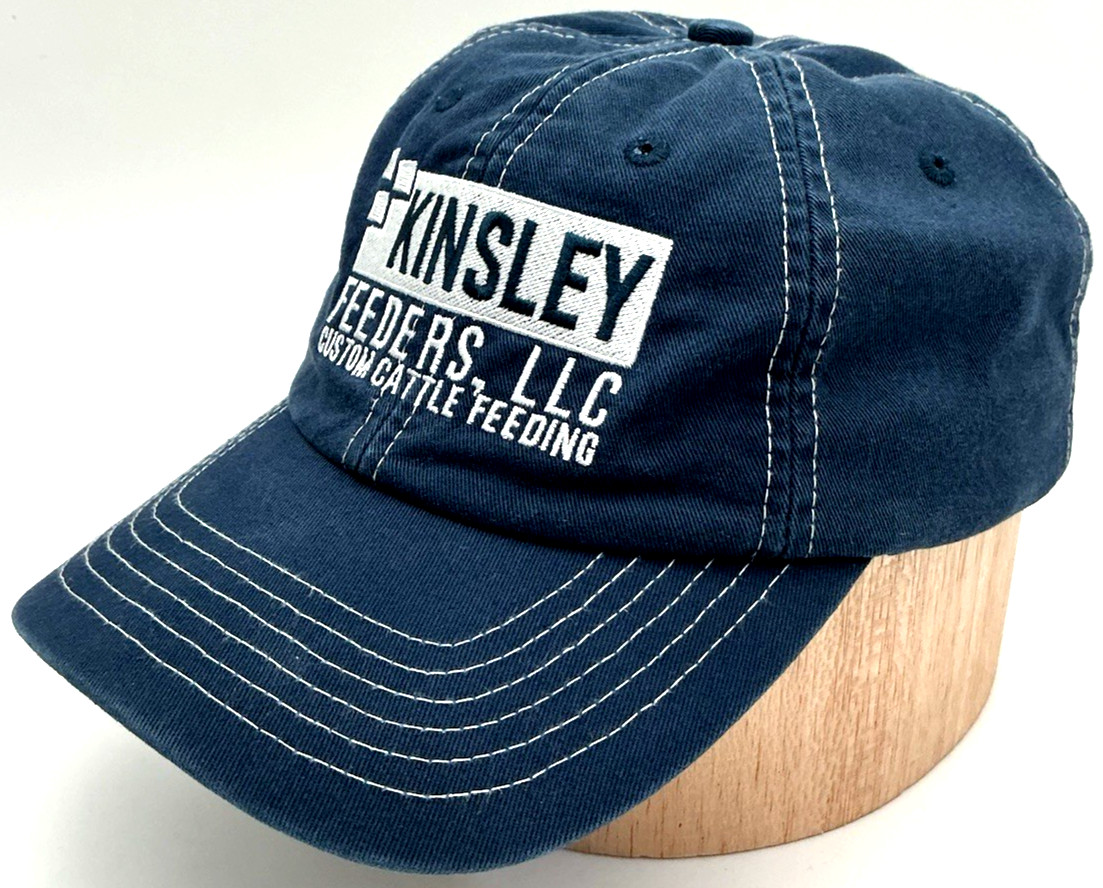 J.F. Beaver Adjustable Strapback Dad Hat Cap Kinsley Feeders Blue Cattle Farming