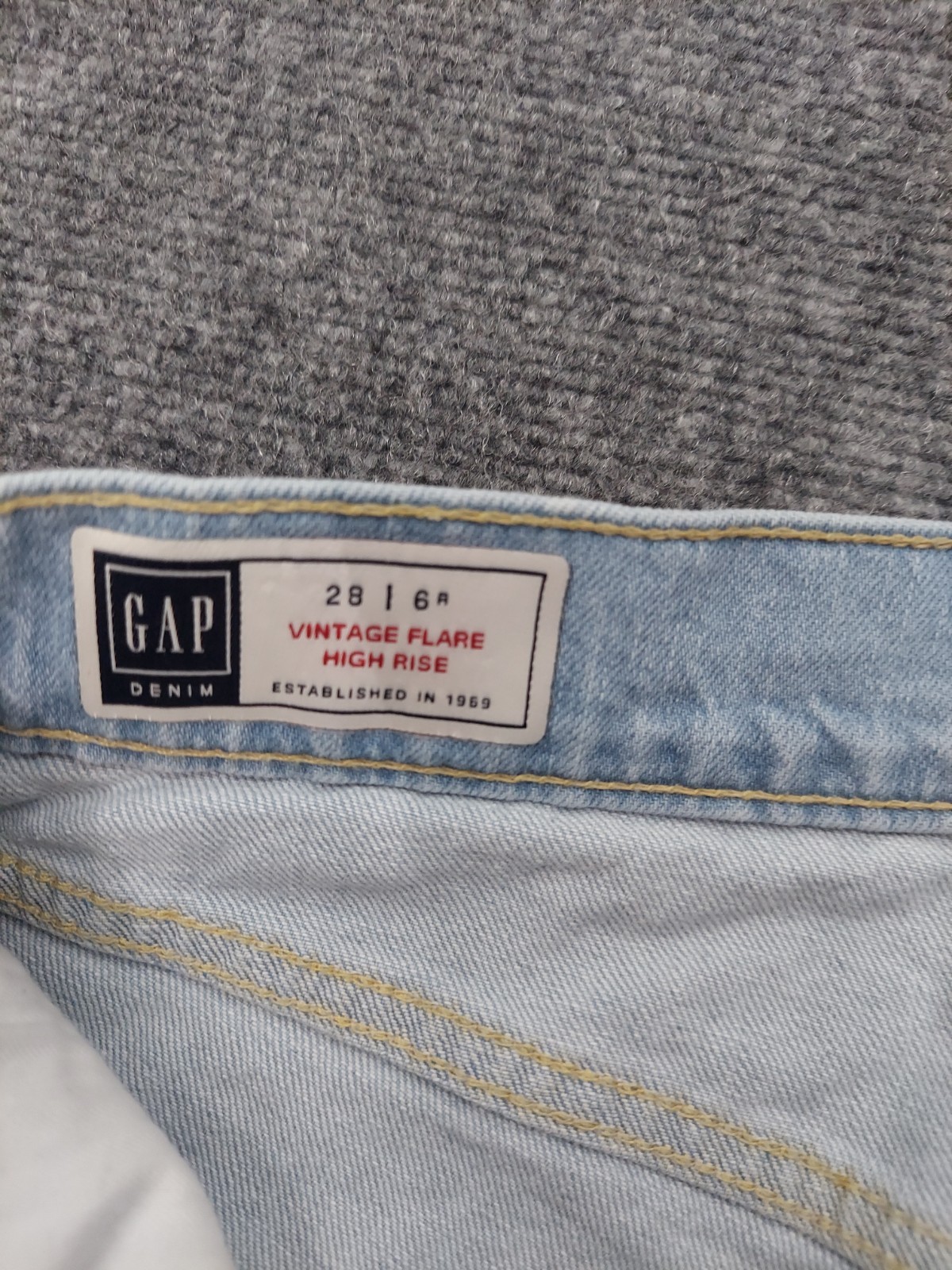 Gap Jeans Womens 28/6 Blue Vintage Flare High Rise Light Wash Denim Boho Western