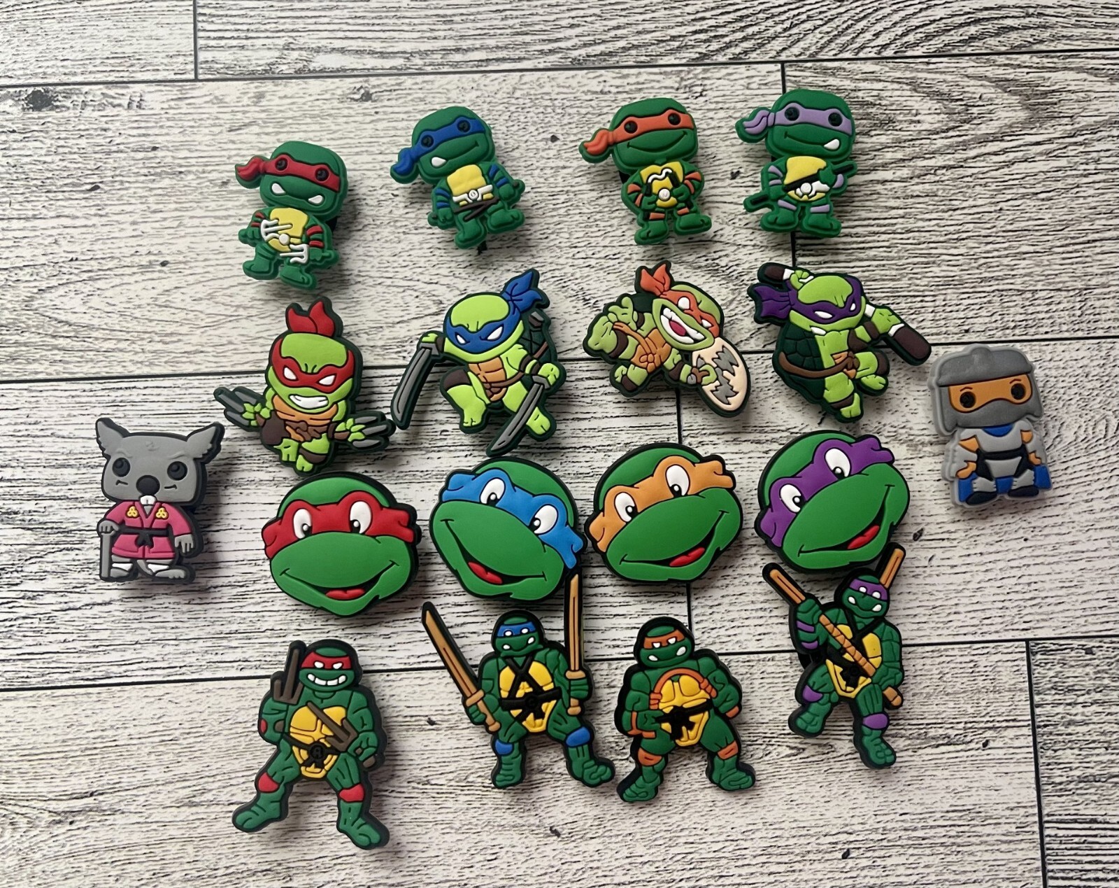 Lot of 18 Croc Charms Ninja Turtles