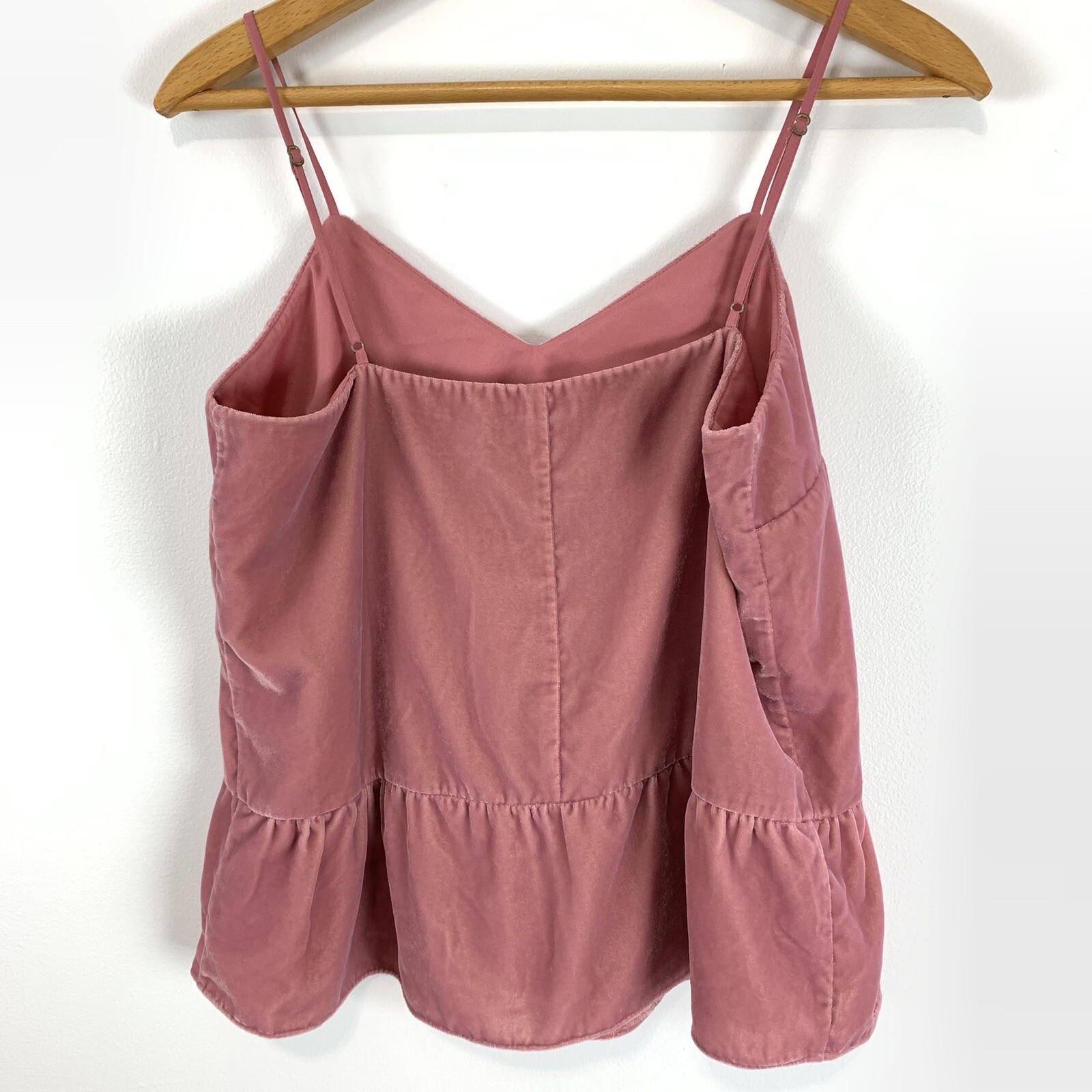 J. Crew Top Size 6 Pink Velvet Peplum Cami Camisole Blouse Ballet Coquette