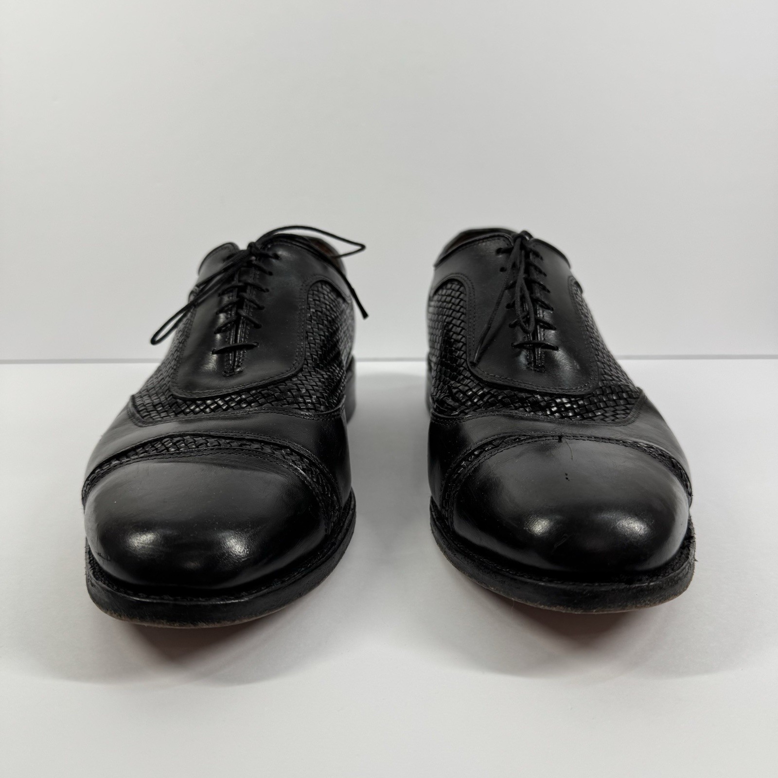 Allen Edmonds Mens Winhall Woven Leather Dress Shoes Size 9.1/2 38 Black READ