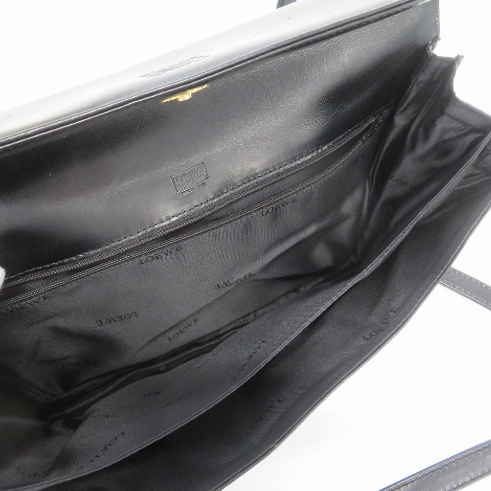 Loewe LOEWE Vintage Anagram Leather Flap Shoulder Bag 864995