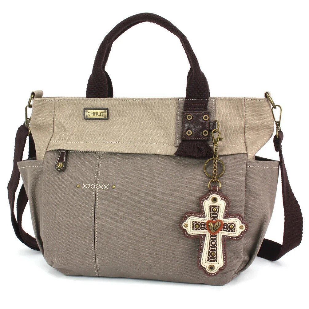 CHALA Multi Pocket Tote CROSS Handbag Purse Shoulder Bag 15″W x 11″H x 4″D NWT