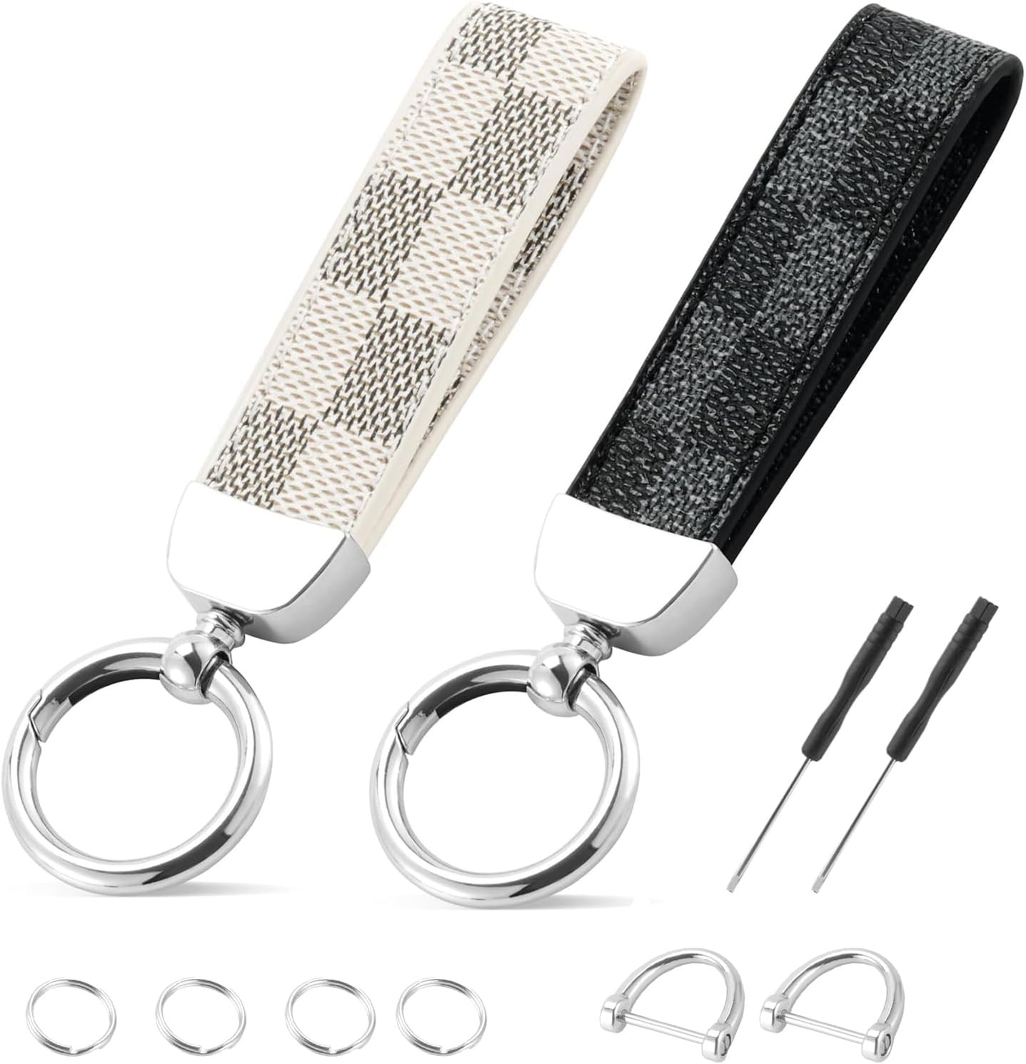 Business Leather Keychain Set – Key Holder | Stop Losing Keys. Complete Set. Ver