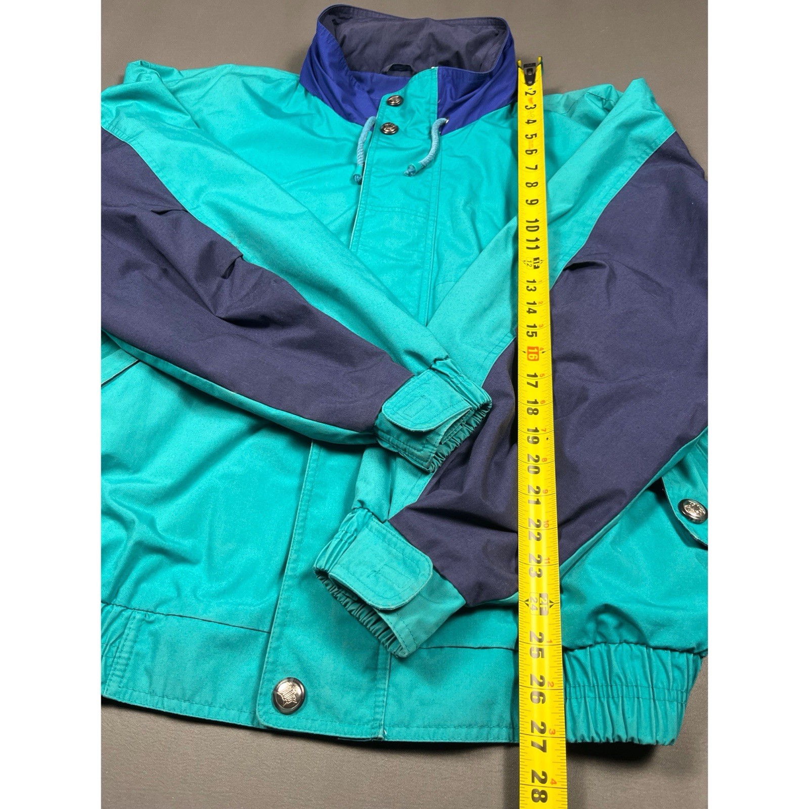 Vintage London Fog Colorblock Waterproof Jacket Mens XL Oversized Nautical Retro