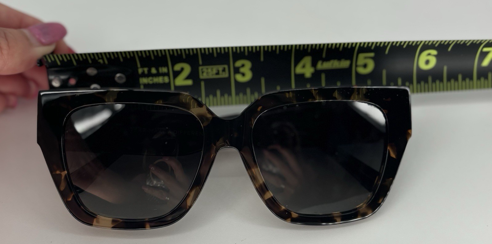New Diff Eyewear Bella Oversized Square Cateye Sunglasses Remi II Tortoiseshell