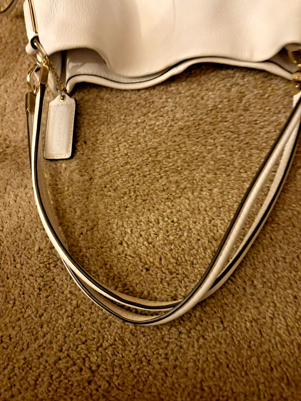 Coach Madison Phoebe White Leather Good Preowned Condition