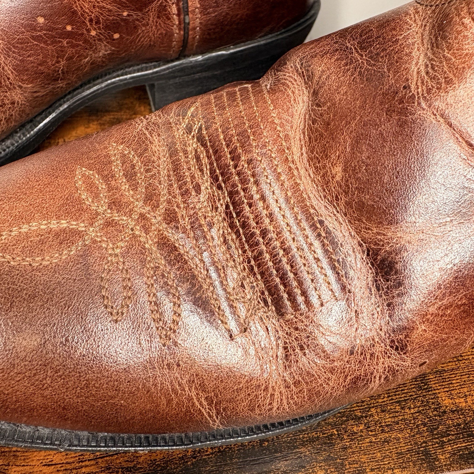 LAREDO Men’s Breakout Cowboy Boots Rust Brown Leather 68354 Sz 11.5 VERY GOOD!!!