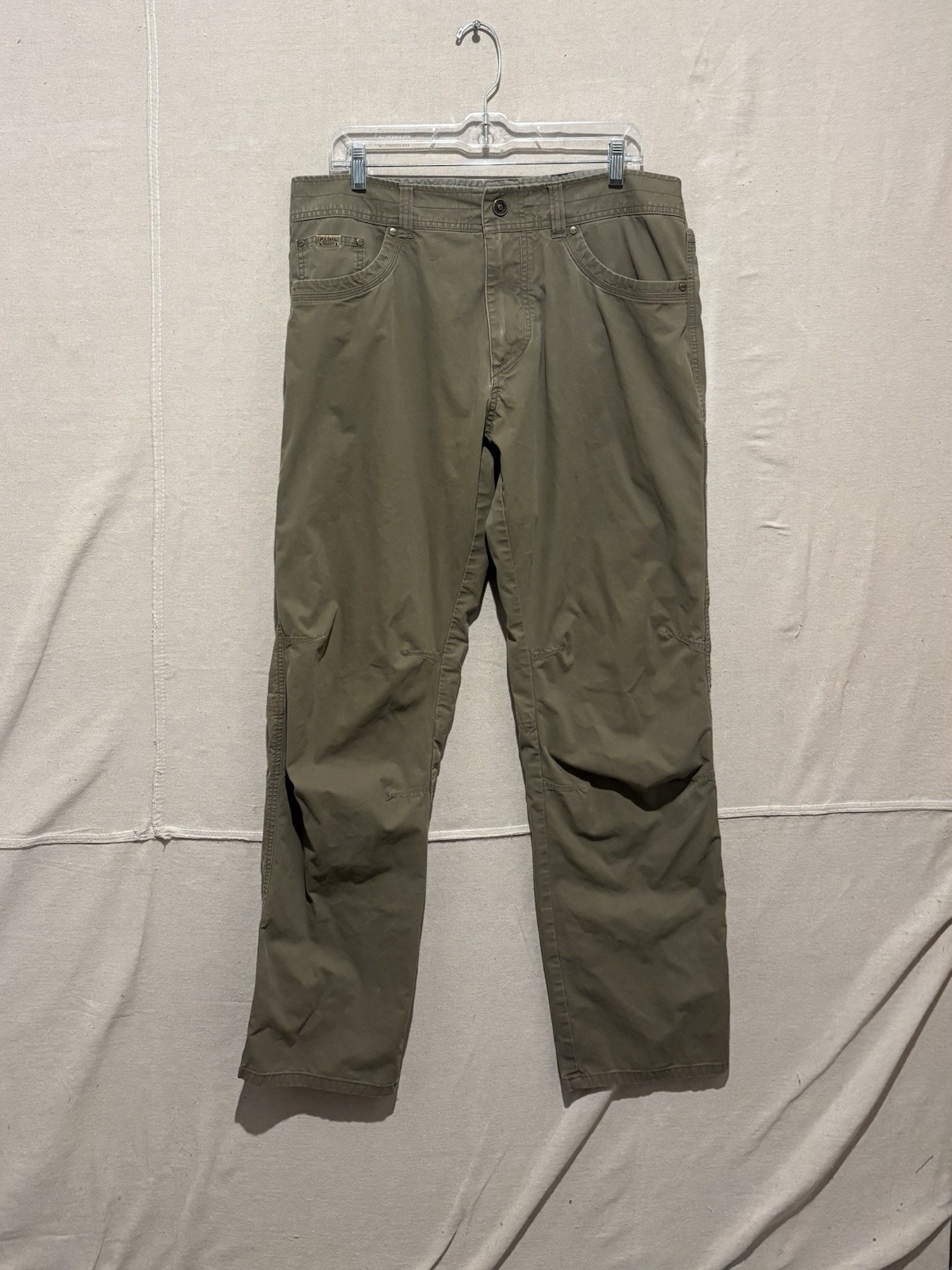 Kuhl Revolvr Pants Mens 36×34 Beige Khaki Vintage Patina Dye Distressed Canvas