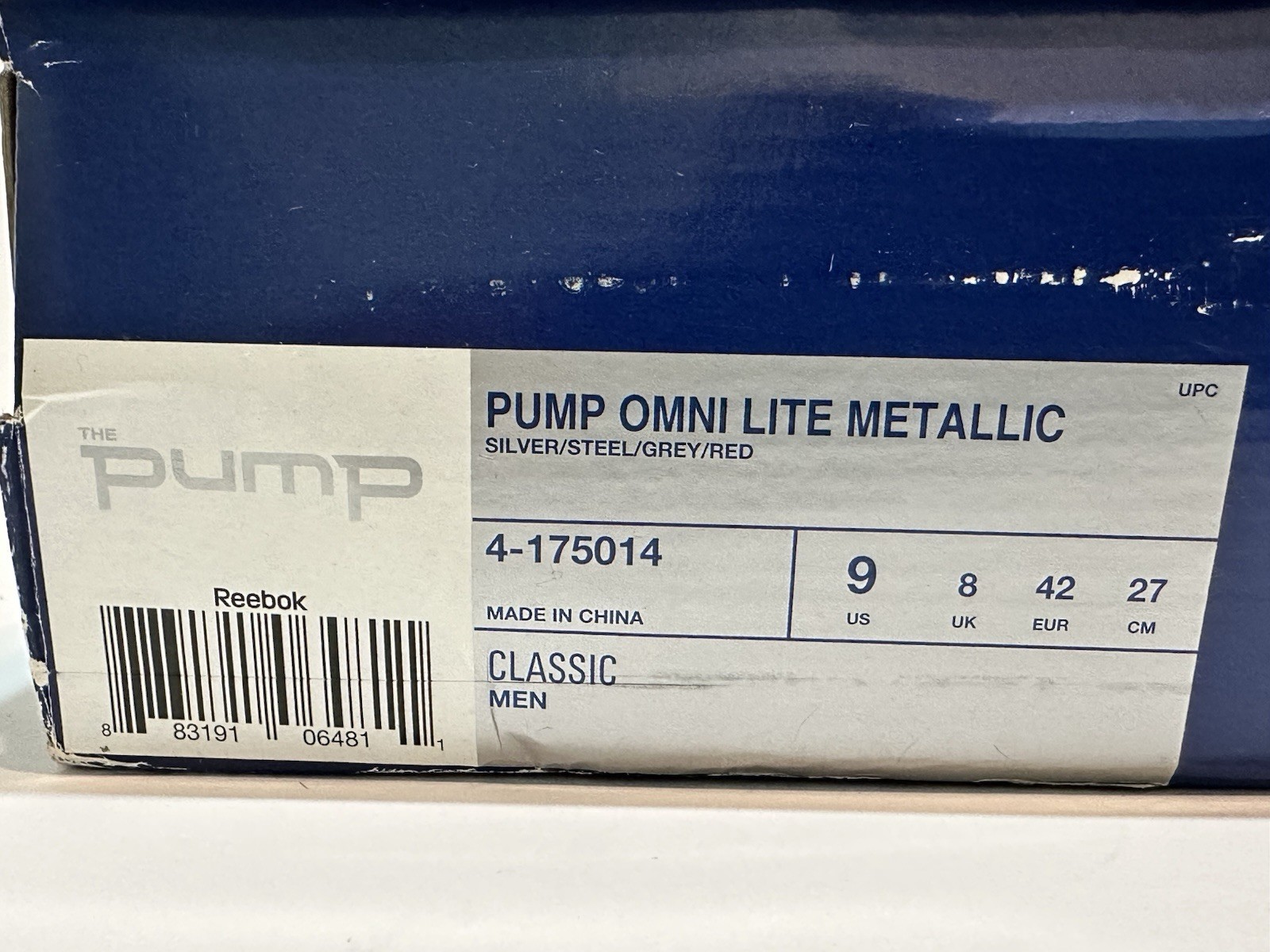 Reebok Pump Omni Lite Metallic Silver (4-175014) Reebok Pump Sneakers Size 9