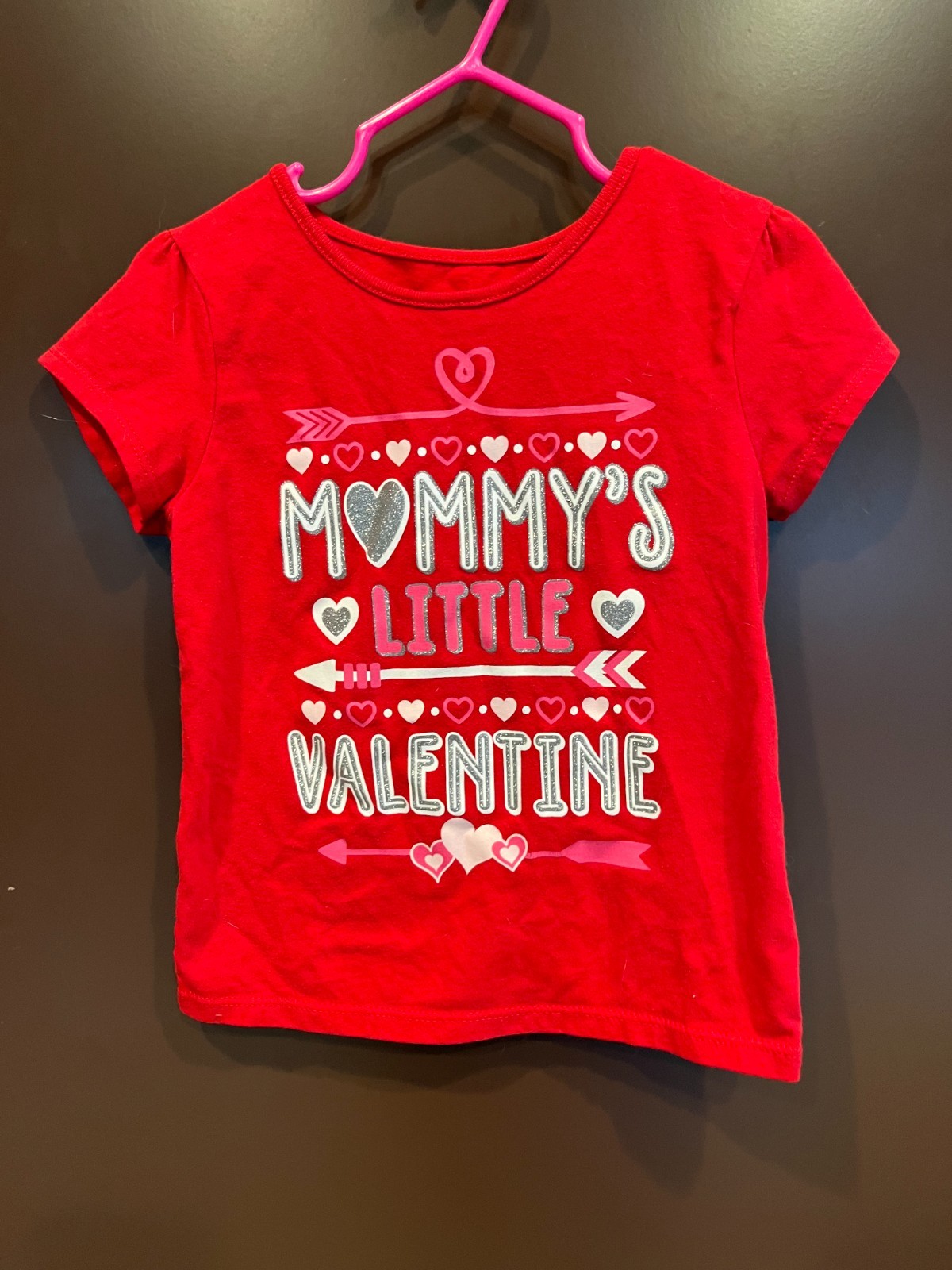 Unbranded Valentine T’Shirt Toddler Girl 4t Short Sleeve Red