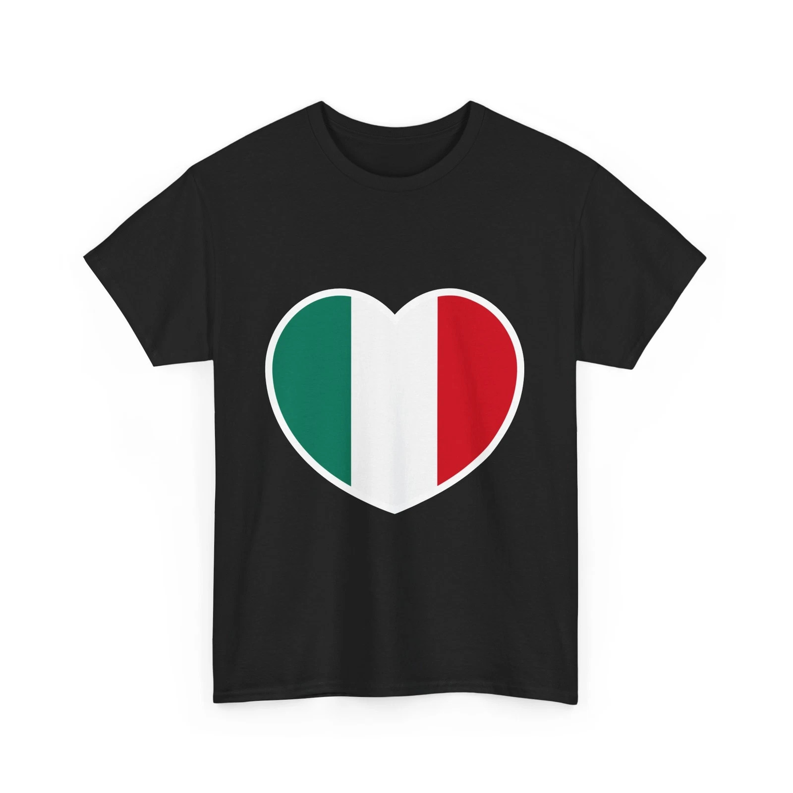Heart Flag Of Italy 1946-2003 Black T-shirt
