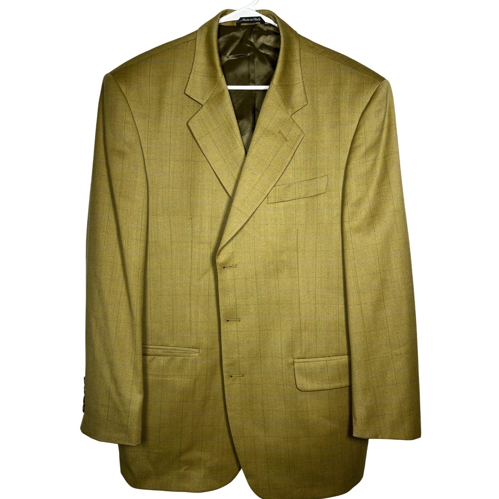 PRINCIPE Made In Italy 100% Virgin Wool Plaid Men 42R Blazer Jacket Sport Coat