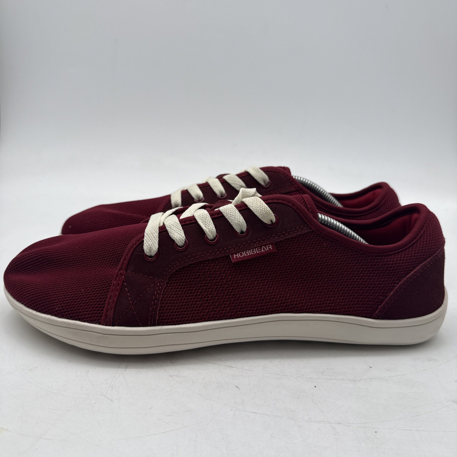 Hobibear Burgundy Minimalist Suede Men’s Lace Up Walking Sneakers Size 45 Us 11