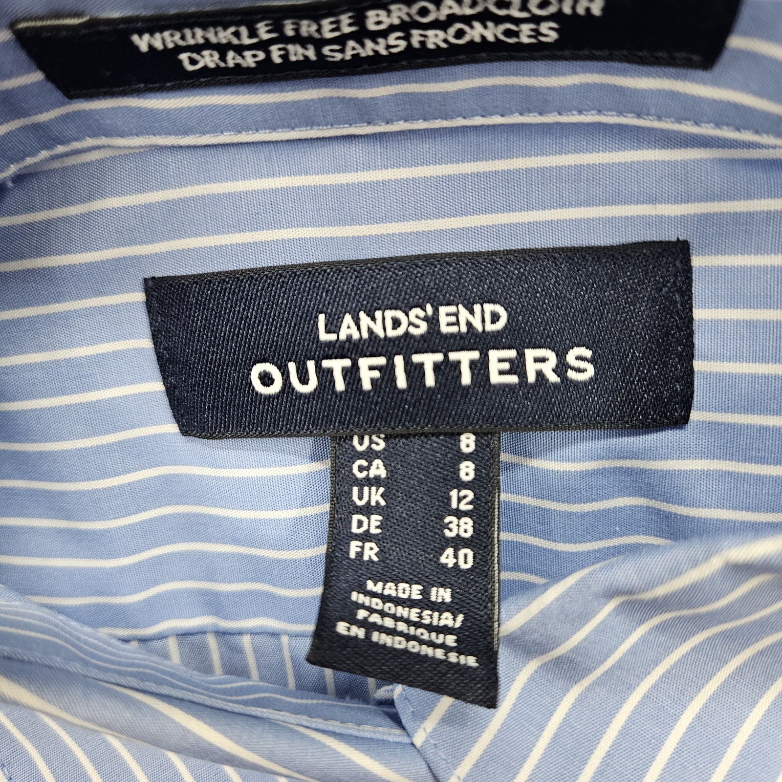 Land’s End Women’s Medium Sky Blue Button-Down 3/4 Long Sleeves