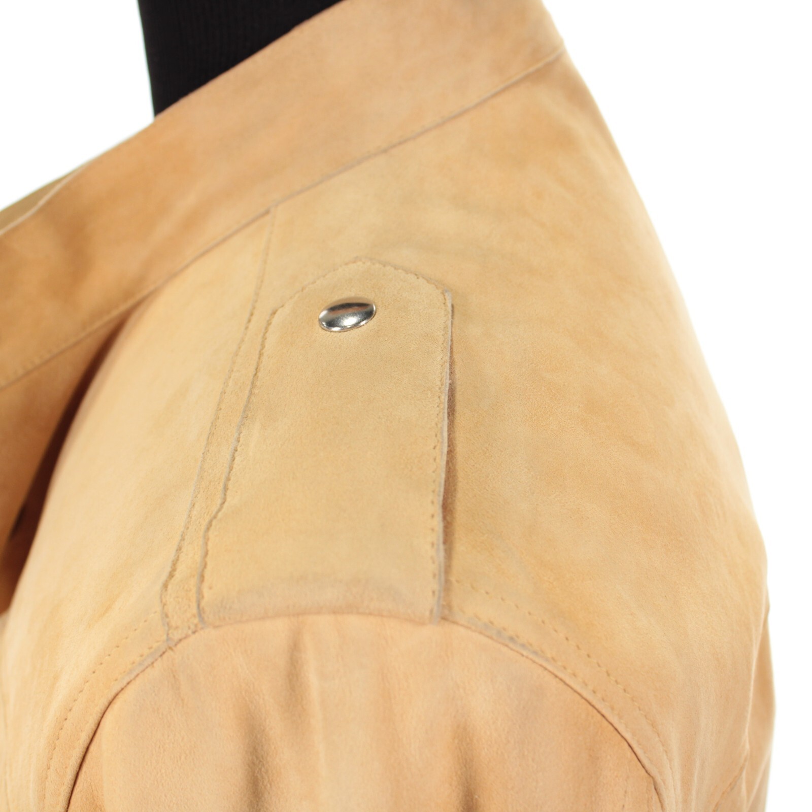 Hettabretz NWD Snap Front Suede Leather Jacket Size 50 (~ Small US) In Solid Tan