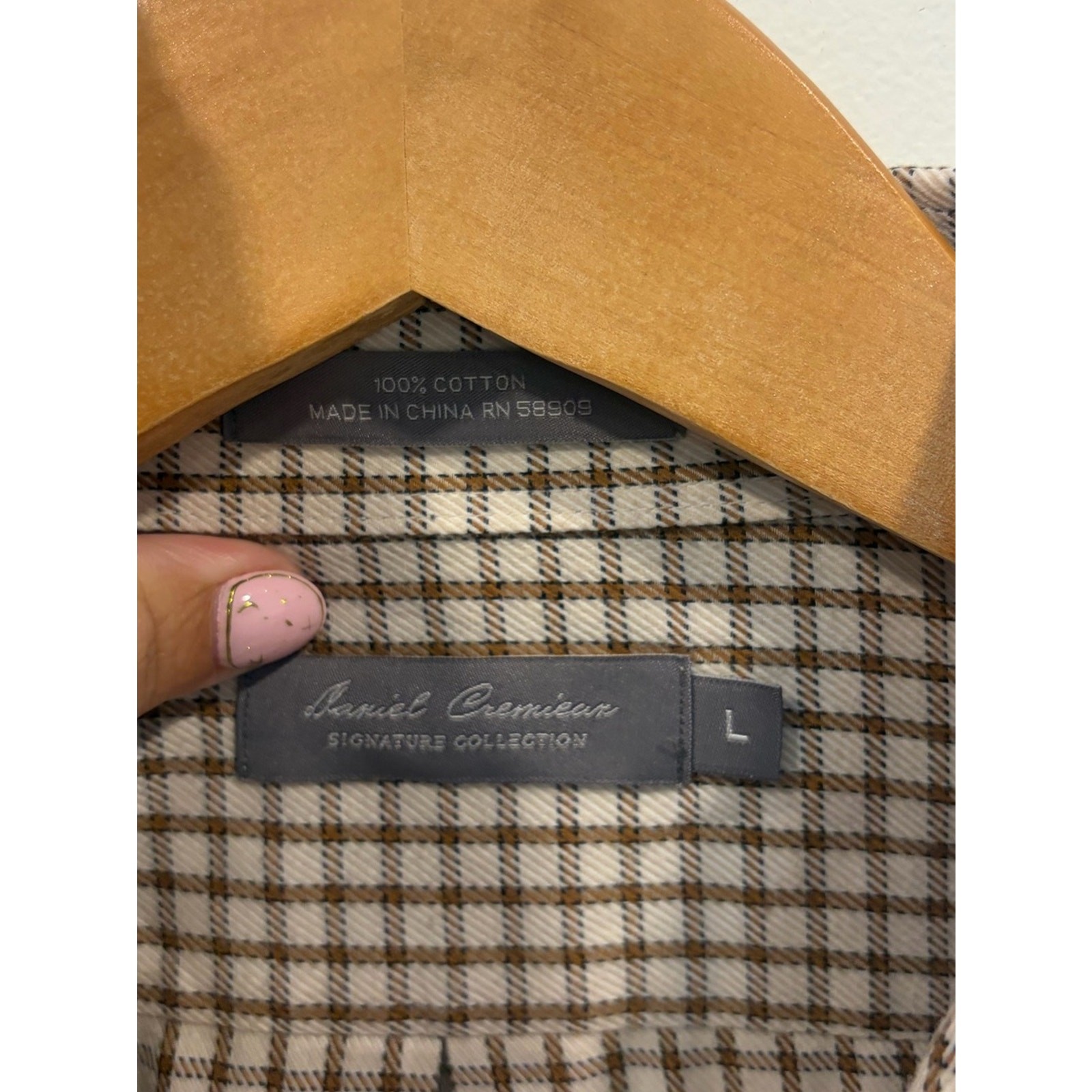 Daniel Cremieux Signature Collection Check Button Down Shirt Men’s Large