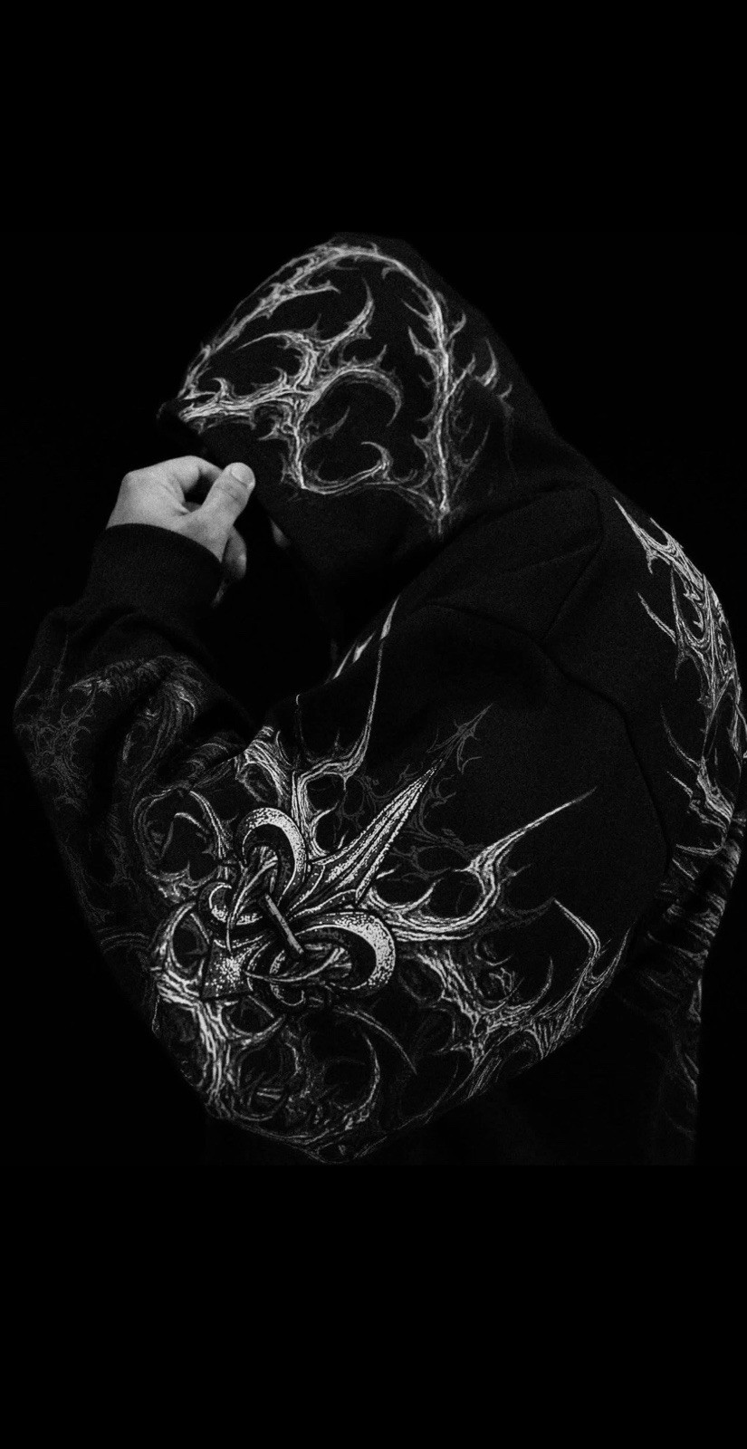 Breathe divinity – Heavenly Knight Oversized Zip-up Hoodie – (MIDNIGHT) LARGE