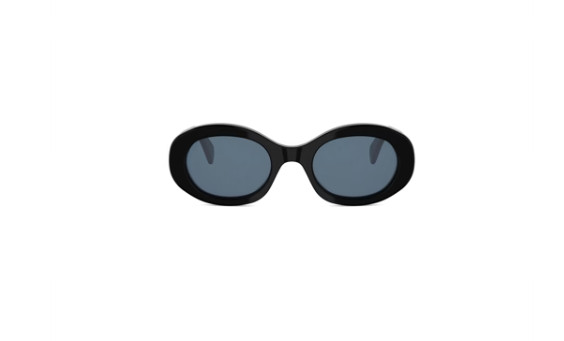 Celine Triomphe CL40194U 01V Shiny Black/Blue Oval Women’s Sunglasses