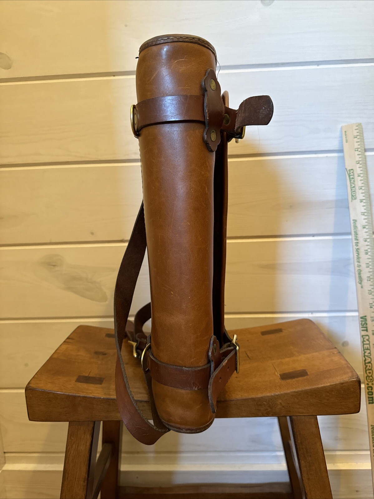 Heimies Made Leather And Tweed Messenger Bag EUC