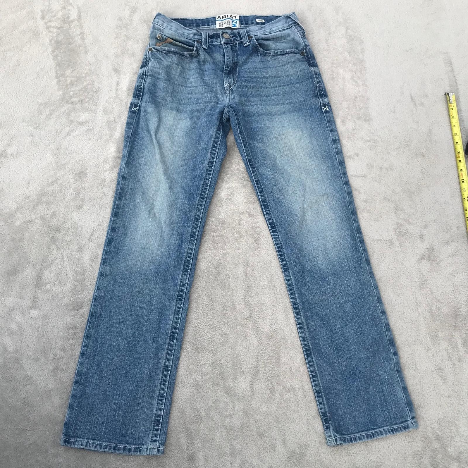 Ariat Legacy M2 Relaxed Boot Cut Mens 32×34 Jeans Blue Denim Ranch Rodeo