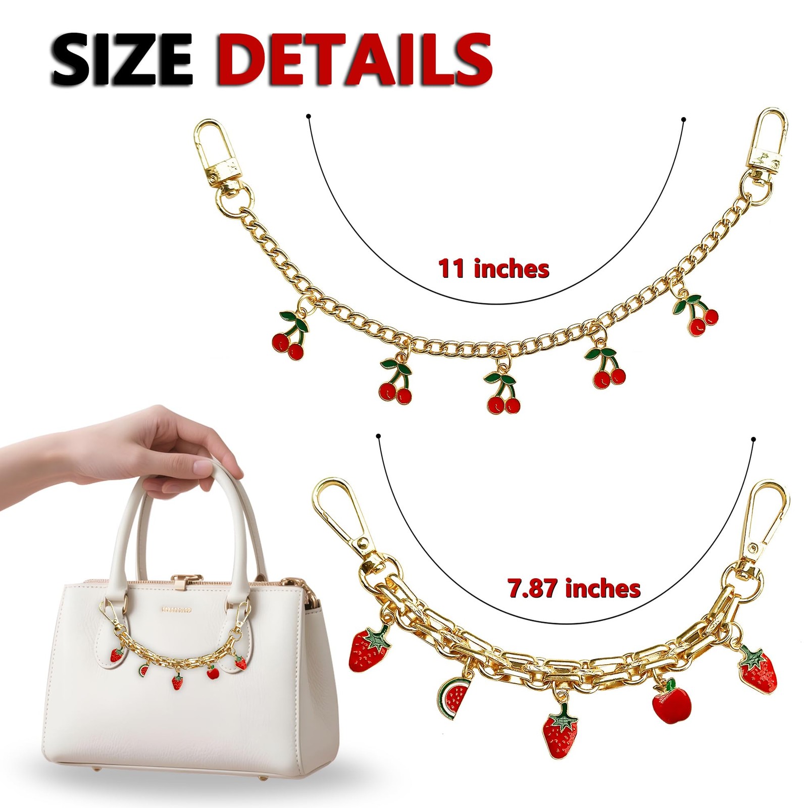 1-3PCS Bags Chain Metal Handbag Straps Replacement Extension Tote Shoulder Ba…