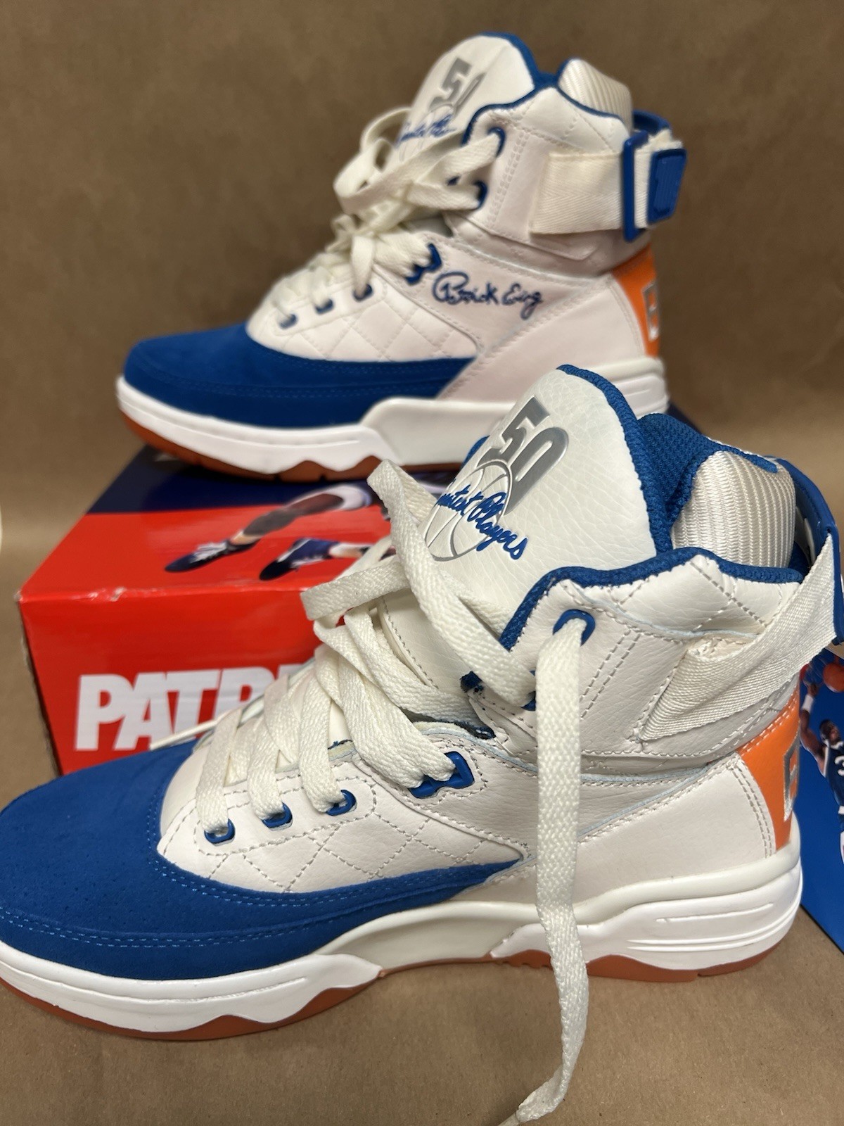 PATRICK EWING ATHLETICS 33 HI White/Blue/Orange 1EW90187-738 Men’s Size 7