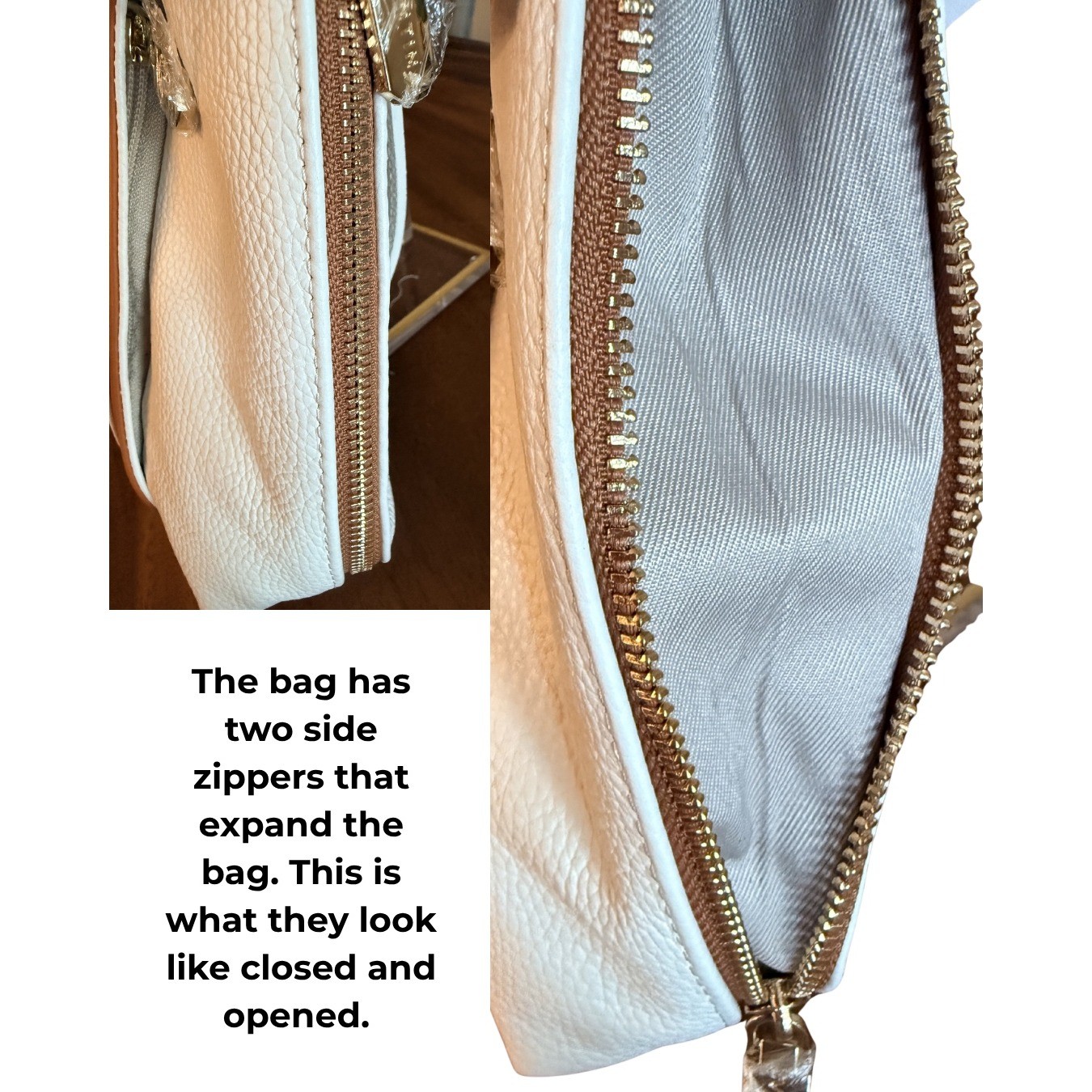 Valentina Italian Leather Convertible Backpack Shoulder Bag White Tan 1485 NWT