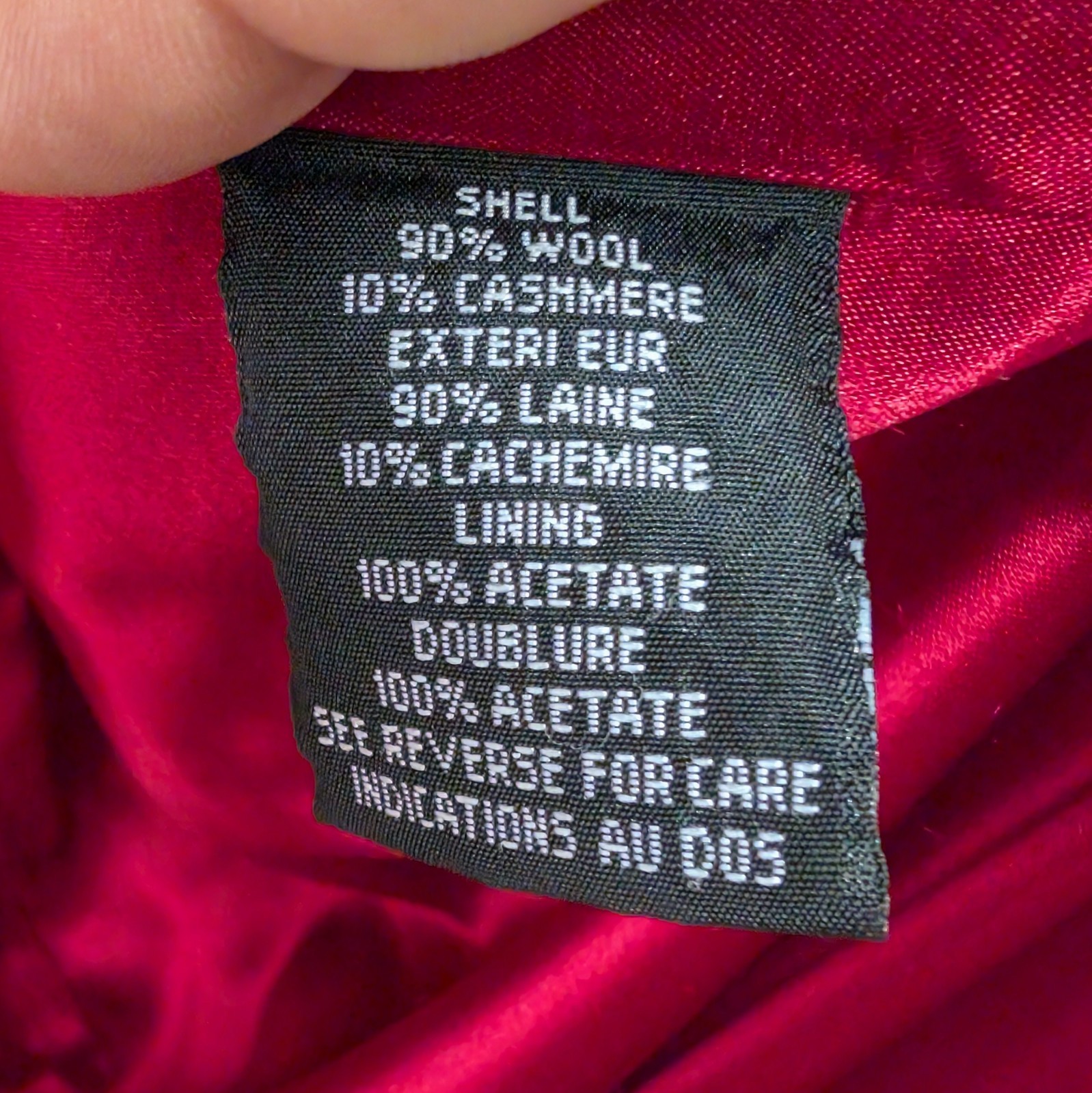 Talbots Wool Long Overcoat – Deep Red Women’s Size 4 90% wool 10% Cashmere
