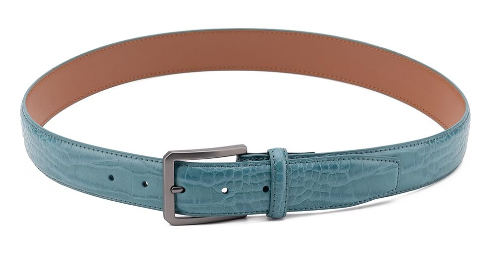 Fabio Valenti Belts for Men,Handmade Genuine Leather Men’s Belt 36/38, Teal