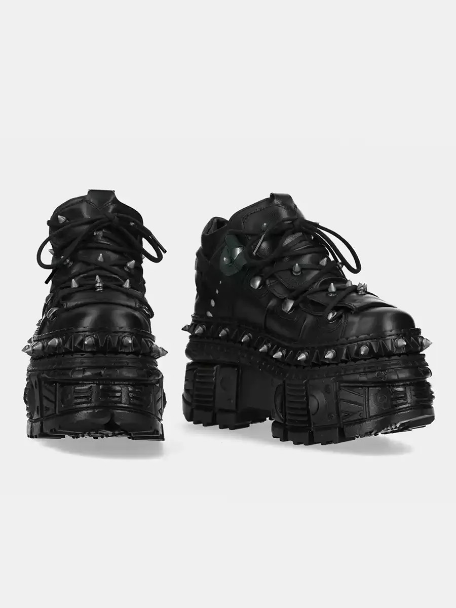 Punk Style Men’s Couple Heel Height Platform Shoes Gothic Ankle Rock Boots Black