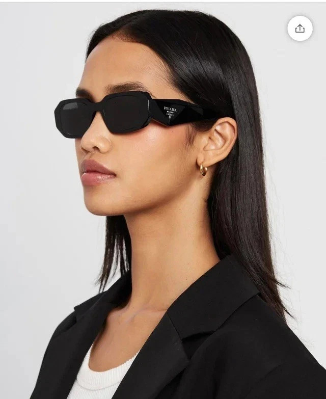 Prada PR17WS 1AB5S049 Women’s Sunglasses 49 mm Black / Dark Grey Lens