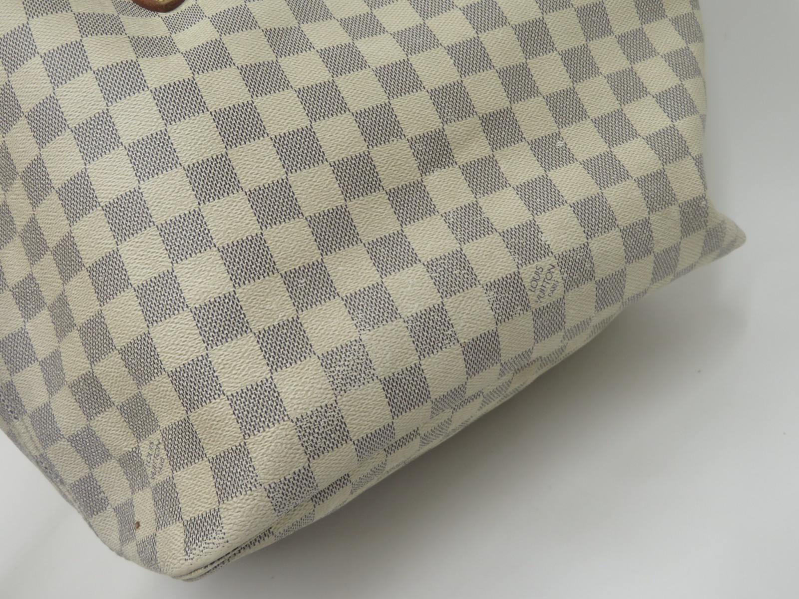 Authentic Louis Vuitton Damier Azur Neverfull MM Shoulder Tote Bag F#51574