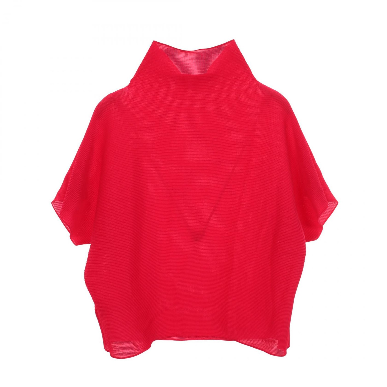 Issey Miyake me ISSEY MIYAKE Polyester High Neck Short Sleeve Top – DUTY FREE
